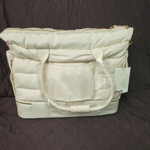 NWT IPack Puffy Tote Bag - Cream